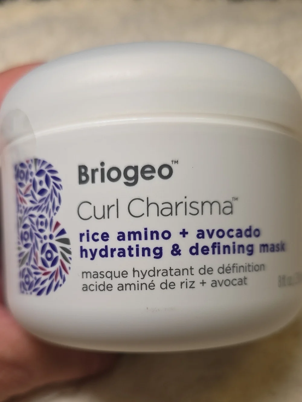 Briogeo Curl Charisma Hydrating & Defining Mask - White with Purple Accent
